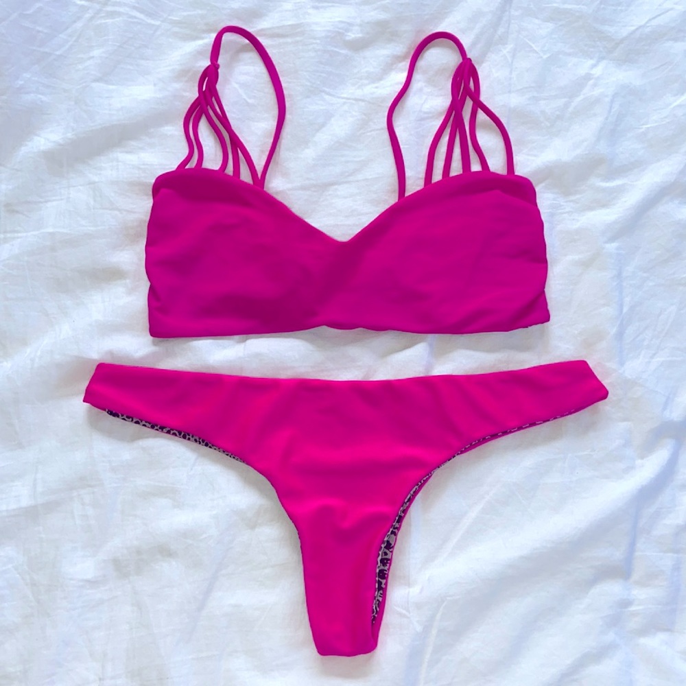 Acacia Swimwear set in Guava Pop
